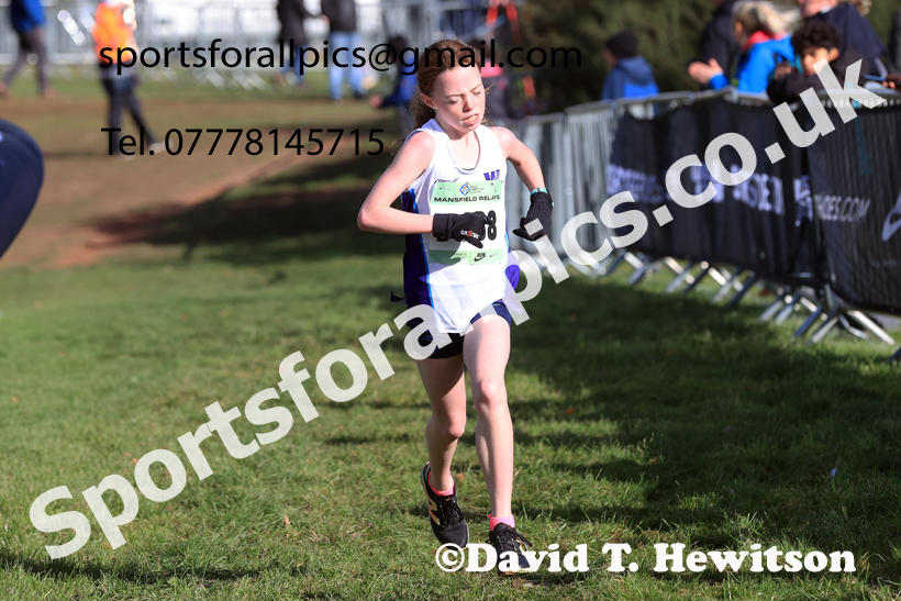 Girls Under-13s 2025 National Cross Country Relays, Berry Hill Park, Mansfield. Photo: David T. Hewitson/Sports for All Pics